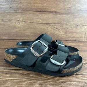 Birkenstock Arizona Big Buckle Black Leather Sandals Women’s Size 8 (38)